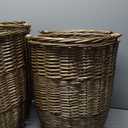 Boao Set of 2 Large Rattan Storage Basket - Round Handwoven Wicker Blanket Organization Baskets with Handles for Home Planter Decor, Laundry Hamper