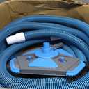 UIRWAY Upgrade Pool Vacuum Head with Side Brush & 360° Swivel Cuff, Heavy Duty Manual Kink-Resistant 1-1/2" x 40 Ft Vacuum Hoses, Weighted Triangular Shape for Inground & Above Ground Pool(No Pole)