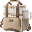 LOVEVOOK Insulated Lunch Bag For Women Men,Expandable Double Deck Lunch Box With Large Cup Holder,Leakproof Cooler Bag For Adult Lunch Tote Bag Work Picnic Beach with Adjustable Shoulder Strap Gift