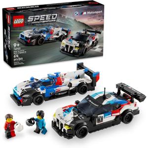 LEGO Speed Champions BMW M4 GT3 & BMW M Hybrid V8 Race Cars, BMW Toy for Kids with 2 Buildable Models and 2 Driver Minifigures, Car Toy Birthday Gift Idea for Boys and Girls Ages 9 and Up, 76922