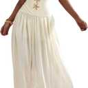 Verdusa Women's Tie Back Halter Dress Vacation Sleeveless A Line Maxi Dresses M