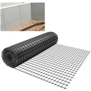 Bi-Directional Universal Retaining Wall Geogrid for Retaining Walls 50' L X 3' W Biaxial Geogrid Mesh Rolls 30 KN Tensile Force Fiberglass Geogrid for Roadbed & Soil Reinforcement, Erosion Control