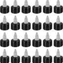 MECCANIXITY 30 Pack Twist Top Cap 28/410 Black Dispensing Squeeze Bottles Replacements Caps for Crafts, Arts, Glue, Liquids