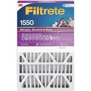 3M Filtrete NDP02-4IN-4 16 x20 x 4 in. Pleated Air Filter, Ultra Allergen Reduction, Purple, MPR 1550, 3 Months -