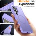 Designed for Magnetic Samsung Galaxy S24 Ultra Case,[Compatible with MagSafe] [Military Grade Drop Protection] Slim Translucent Matte Shockproof with Anti-Fingerprint Phone Case-Light Purple
