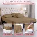 Flex Head King Sheets Sets for Adjustable Beds-Top Split King Sheets Sets (4 Pcs) King 34 Inch Down Sheets Taupe 16 Inch Deep Sheets