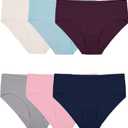 Fruit of the Loom womens Cotton Blend Bikini Underwear (7, Hipster - Modal - 6 Pack
