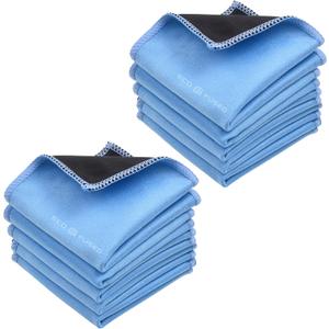 Microfiber Cleaning Cloths - 10 Pack - 6.6 x 6.2" - Double-sided Cleaning Cloths - Microfiber and Suede Cloth for Smartphones, LCD TV, Tablets, Laptop Screens, Camera Lenses and Other Surfaces