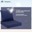 Favoyard Outdoor Seat Cushion Set 22 x 22 Inch Waterproof & Fade Resistant Patio Furniture Cushions with Removable Cover Deep Seat & Back Cushion with Tie Straps for Chair Sofa Couch