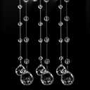 Crystal Beaded String Clear Glass Beads Garland Strands Hanging Wedding Arch Decor Curtain Chandelier Christmas Tree Ornaments Door String Beaded Drapes Decoration Accessories(3.3 Feet 5pcs) (Clean)