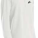 Men's Fitness Running Shirt Long Sleeve Quarter Zip Pullover Moisture Wicking Quick Dry Athletic Workout Shirts (White, XXL)