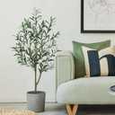 Artificial Olive Tree, 4ft Tall Fake Floor Plant with Plastic Pot for Office and Home Decor, Decorative Artificial Plant for Indoors and Outdoors, All Year Round Decoration