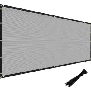 Windscreen4less 4' x 40' Privacy Fence Screen Heavy Duty Windscreen Fencing Cover Windblock Mesh Fabric Shade Cloth with Brass Grommtes for Garden Yard Pool Deck Carport Construction, Gray