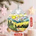 2 x Christmas Ornaments: Stained Glass Ornament, Christmas Tree Ornament, Hanging Ornaments for Home Decor & Xmas Tree Decorations, Exquisite Holiday Decor, Gifts & Holiday Present - Mountain Range