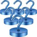 2 x Neosmuk Magnetic Hooks, Cruise Ship Essentials, 120lb+ Heavy Duty Magnetic Hooks for Cruise Cabins, Refrigerator, Grill, Hanging, and Travel | Extra Strong Must-Haves Magnet Hook,Navyblue