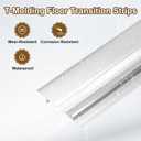 uxcell 6Pcs 2.9ft x 0.79" T Molding Floor Transition Strips, Aluminium Alloy Vinyl Flooring Gap Trim for Joining Laminate Planks Tiles Floor Gaps, Silver