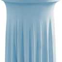 1 Pack Spandex Stretch Round Table Covers with Skirt - 32x43 Inch Fitted Elastic Cocktail Tablecloth for High Top Bar, Party & Wedding Decor, Light Blue