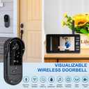 Doorbell Camera Wireless No Subscription with Monitor for Home/Apartment, Timbre con Camara 1080P No App/WiFi Needed, Video Intercom 2-Way Talk,Waterproof Door Bell with Recording & Night Vision