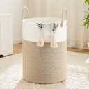 Artfeel Laundry Basket,Woven Cotton Rope Laundry Hamper,60L for Decor Storage of Dirty Clothes,Toys and Blankets in Bathroom,Baby Room and Living Room (Brown)