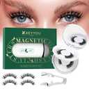 KEYYOU Reusable Magnetic Eyelashes 2 Pair with Applicator No Glue Needed 3D Natural Magnetic Lashes, Easy to Apply & Long Lasting for Daily Use & Events(A07+A07)