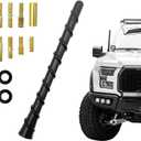 Car Spiral Antenna, 7 Inch Waterproof PVC Rubber Antenna Mast with Screw Adapters, Flexible Auto Short Antenna Replacement for Optimized FM/AM Reception, Exterior Car Accessories
