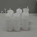 Cwmiibili 6X Plastic Squeeze Bottle Condiment Dispenser Ketchup Mustard Sauce Clear White 6Oz