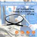 Jooptoolwook Hydraulic Hose Swivel Assembly 1/4" Hydraulic Hose with Female JIC X Female JIC 24" Long 5800 psi, Black, 2Pcs