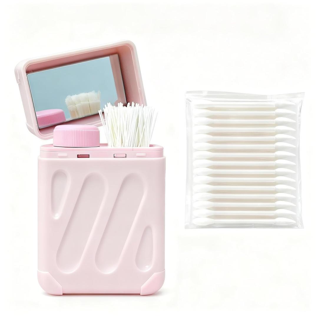 Ear Piercing Cleaner Kit with Mirror,Ear Piercing Cleaning Kit,240pcs Disposable Ear Hole Cleaner Floss for Piercing Aftercare,Earring Hole Cleaning Kit,50pcs Cotton Swabs for Women,Men,Girls