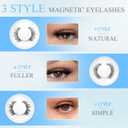Meylora Magnetic Lashes,Magnetic Eyelashes with Applicator,Reusable Magnetic Lashes Natural Look,Easy to Wear Reusable Soft Lashes kit No Glue Needed(Natural)