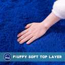 3x5 Area Rug for Bedroom, Blue Rugs for Living Room Nursery Kids Room Dorm Home Decor Aesthetic, Fluffy Shaggy Rug with 4 Anti-Slip Carpet Tapes, Navy Blue