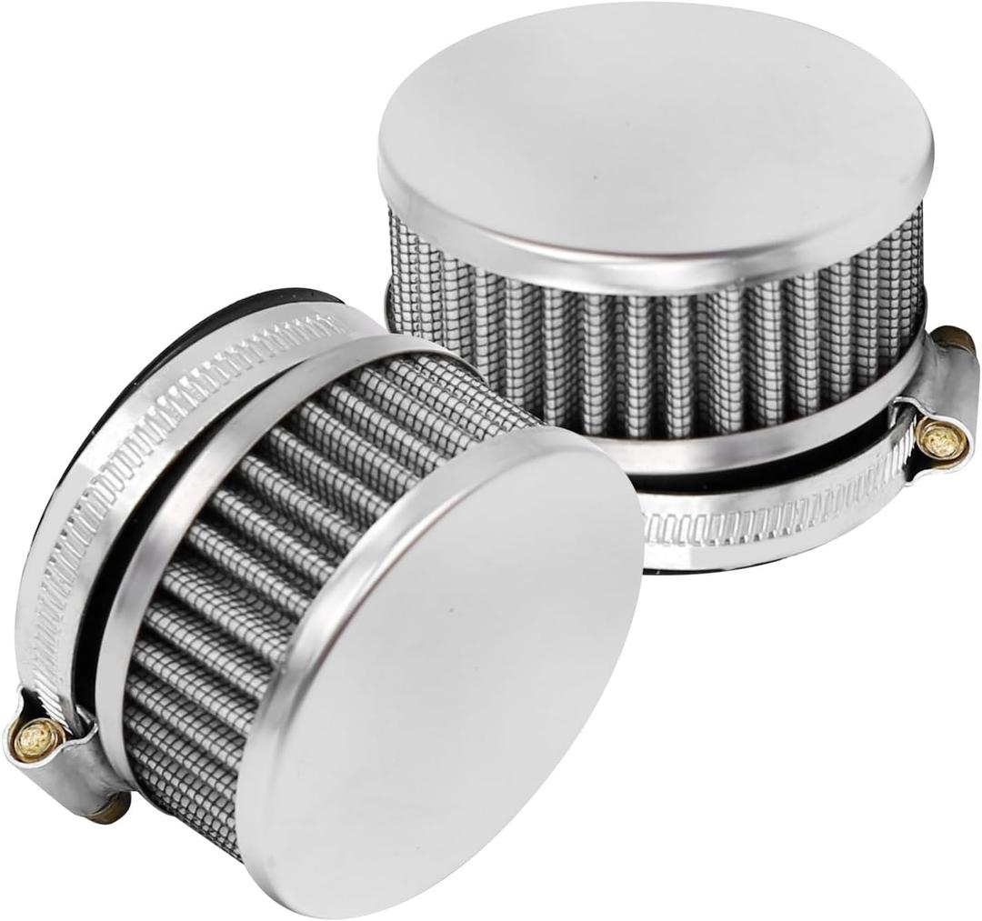 48mm-52mm Stainless Steel Air Intake Filter with Clamp Fits for Motorcycle Scooter (2)