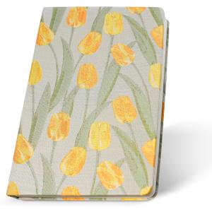 A5 Lined Fabric Notebook  200 Pages, 120GSM, Embossed Cover, Thick Daolin Paper, No Ink Bleed (tulip)