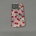 Toycamp for iPhone 15 Case - Compatible with Magsafe Aesthetic Cute Holographic i15 Case with Diamond Bling Lens Protector for Apple 15 Cover for Women Girls, PK Cherry