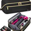 Mancro Hair Tools Travel Bag Compatible with Shark Flexstyle, Wide-open Hot Hair Tool Organizer with Separate Heat Resistant Mat, Hair Accessories Organizer for Straighteners, Curling Iron (Standard, Black)