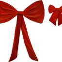 2 Piece Red Bows Girl Room Bedroom Decor Cute Birthday Cheer For Party Wall Ribbon Velvet Big Bow Decorations For Women Bridal Baby Wedding For Home Themed Party Christmas Tree Decoration Large Bows