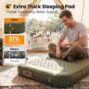 ABORON Self Inflating Sleeping Pad, 4" Thick Camping Mat with Built-in Pump, Single