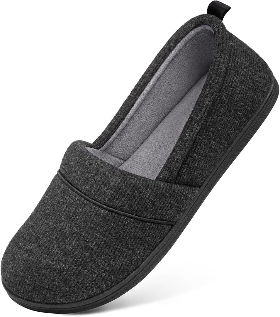 HomeTop Women's Comfy Loafer Slippers Lightweight Memory Foam Non-slip Indoor House Shoes, Size 39