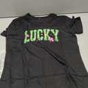 LAZYCHILD St Patricks Day Shirt Women: Lucky Shamrock Tshirt Saint Patricks Day Green Clover Short Sleeve Tops M