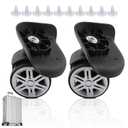Luggage Suitcase Wheels, 1 Pair Trunk Wheels Luggage Wheel Spare Part Universal Wheel Replacement Suitcase Wheel Repair Replacement Mute Wheels for Luggage Suitcase Trolley