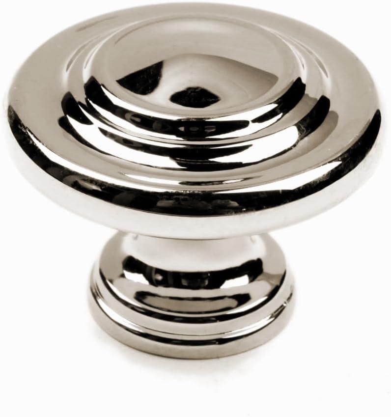 khtumeware 10 Pack 1-1/4 Inch(32mm) Polished Nickel Cabinet Knobs Dresser Knobs Round Drawer Knobs Kitchen Cabinet Hardware Zinc Knobs for Dresser Drawers