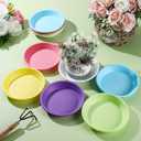 Zubebe 12 Pcs 4 Inch Round Plant Saucer Tray Multicolor Plastic Water Tray Heavy Duty Flower Pot Saucers Sun Resistant Plant Trays for Indoor and Outdoor Decor