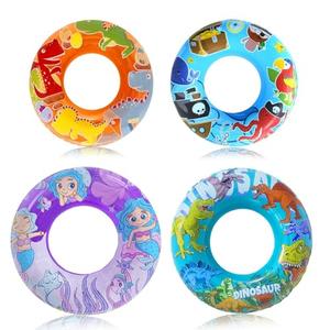 4 Pack Inflatable Pool Floats, 36" & 24" Pool Tubes for All Ages, Unique Dino, Mermaid, Pirate Inner Tube Floaties for Swimming, Swim Ring and Pool Party Toys for Kids 3-5 4-8 8-12, Teens, Adults