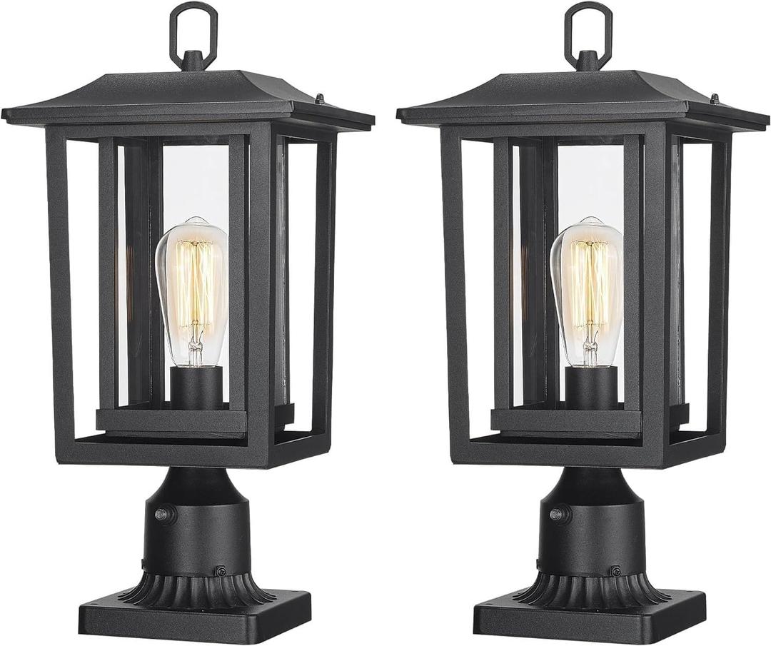 Beionxii 19Inch Dusk to Dawn Outdoor Post Lights,Lamp Post Light Fixture