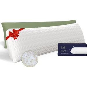 ZonLi Long Body Pillows for Adults, Memory Foam Body Pillow Adjustable, Firm Support for Side Sleepers, Pregnant Women, Washable Quilted Pillowcase, Valentines Day Gifts, 20 x 54 Inch, Sage Green
