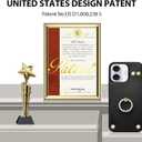 LAMEEKU Compatible with iPhone 16 Wallet Case with Card Holder, 360Rotation Ring Kickstand, RFID Blocking Leather Protective Case for iPhone 16 6.1'' Black