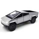 Cybertruck Model: 1/24 Diecast Metal Toy Trucks with Lights and Sounds, Mini Vehicles Toys for Boys, Ages 3 and Up (Silver)