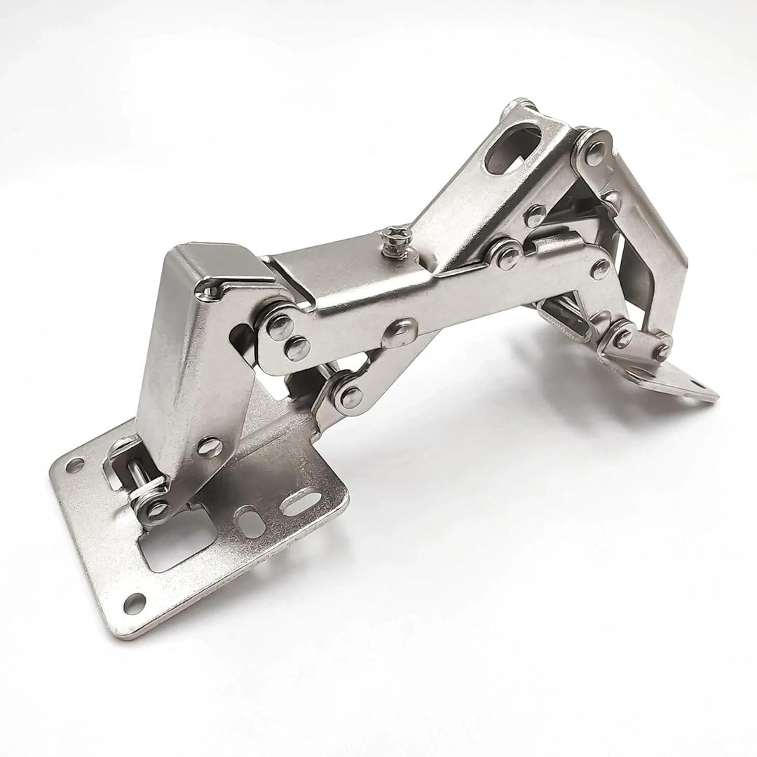 2 Pcs 170 Degree Hydraulic Adjustable Hinges, Frameless Cabinet Doors Concealed Soft Close Hinges Nickel-Plated Steel Buffer Dampers for Cabinet, Cupboards, Wardrobe. No Pre-drilled, Noiseless,