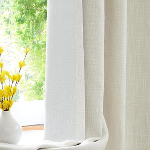 Beige Solid Full Blackout Curtain Heavy Linen Texture Window Treatment for Bedroom Energy Efficient Drapes Triple Weave 8 Grommets Top for Living Room with Liner, Beige, 50" x 63", 2 Panels