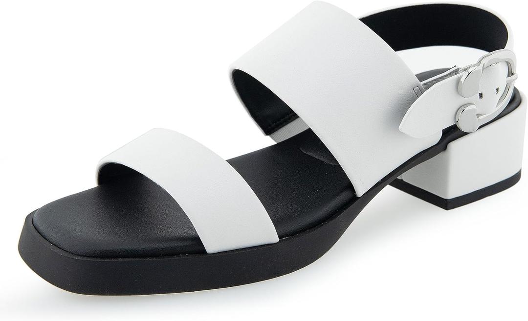Aerosoles Women's Dove Dual Strap Healed Sandals, White, 6W