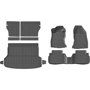powoq Floor Mats Compatible with 2019-2024 Subaru Forester Cargo Liner Trunk Mat Backrest Liner Cargo Mat TPE Replacement for 2019-2024 Subaru Forester Accessories (Trunk Mat+Backrest Mats+Floor mats)